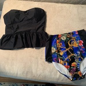 Peplum Top and High Waisted Bottom Bikini